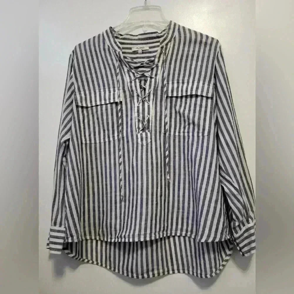 Madewell Terrace Lace Up Long sleeve Shirt - A84